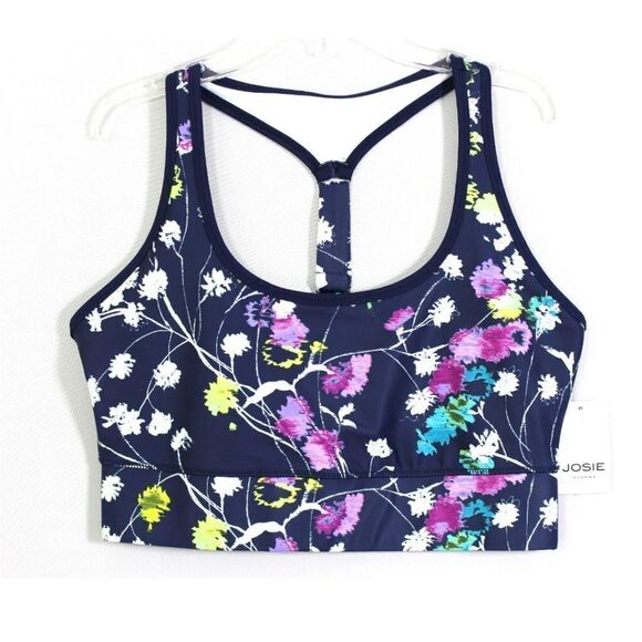 Josie Natori Printed Cropped Top Sports Bra - Picture 2 of 10